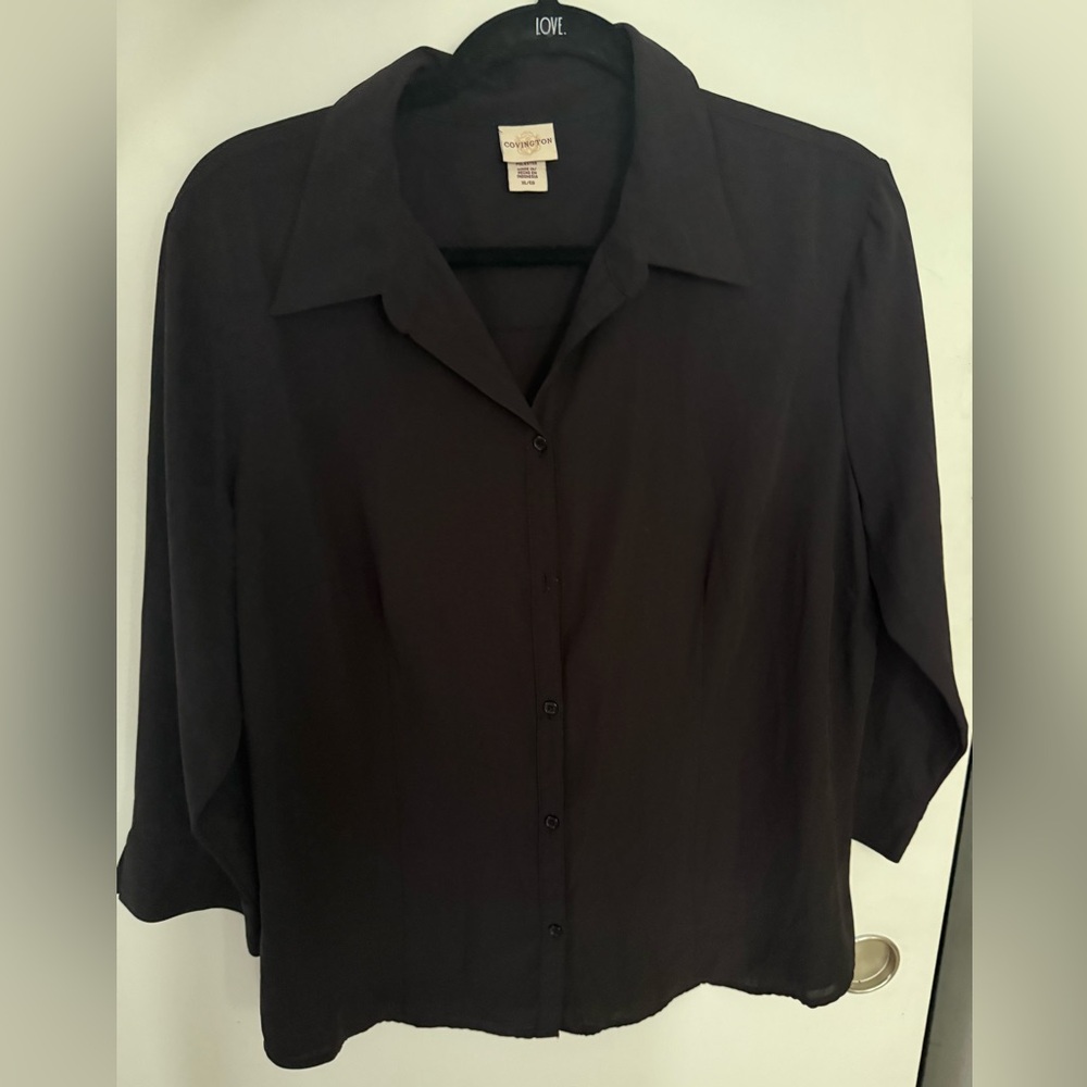 Black Women's Button Down Top
